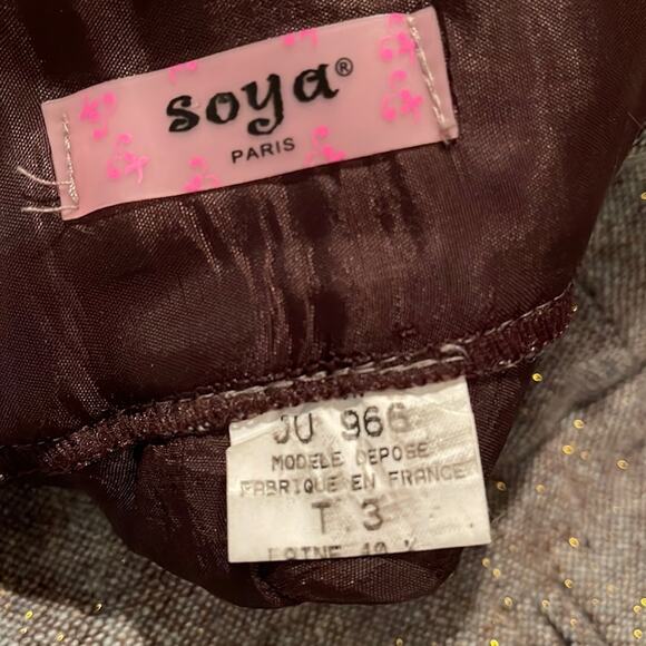 Soya Paris Vintage Flared Cuffed leg Women Short Pants Gray Multi Size T3 - Picture 3 of 11